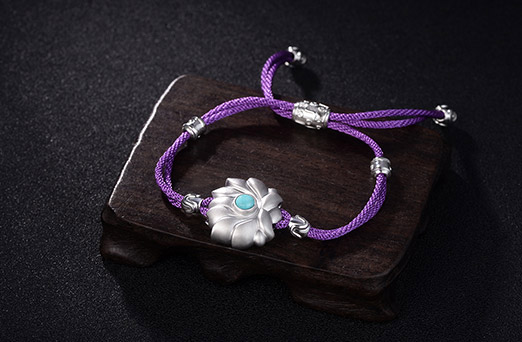 寶相花綠松石鑲嵌手鏈